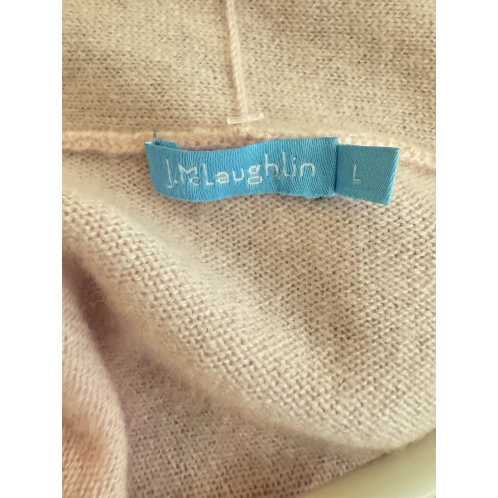J. McLaughlin Women's Sherrin Cashmere Cardigan Color Block Large Pink Gray - Picture 8 of 8